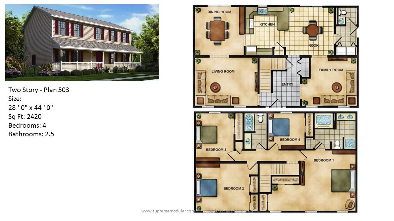 Featured Modular Home Two Story Plans